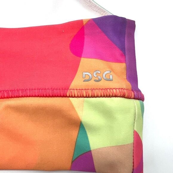 DSG Big Girl’s Sports Bra Size XL (16)Colorful Pattern Pink Straps - Picture 7 of 10